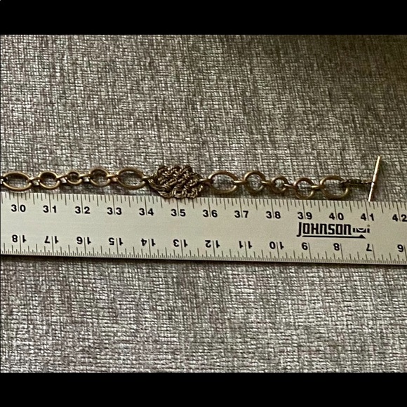 Liz Claiborne metal chain toggle belt plait knot - Picture 11 of 14